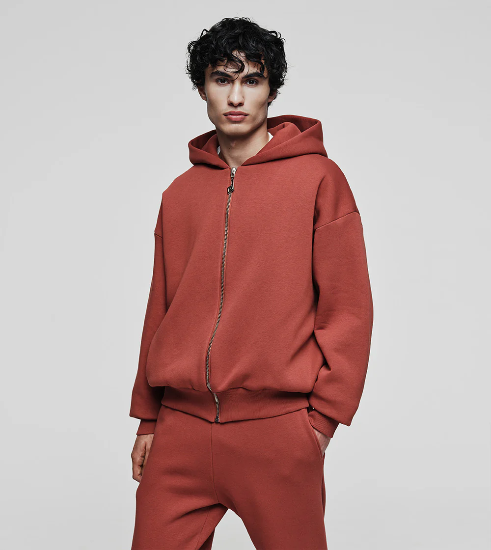 Burgundy Zip Hoodie - Image 2