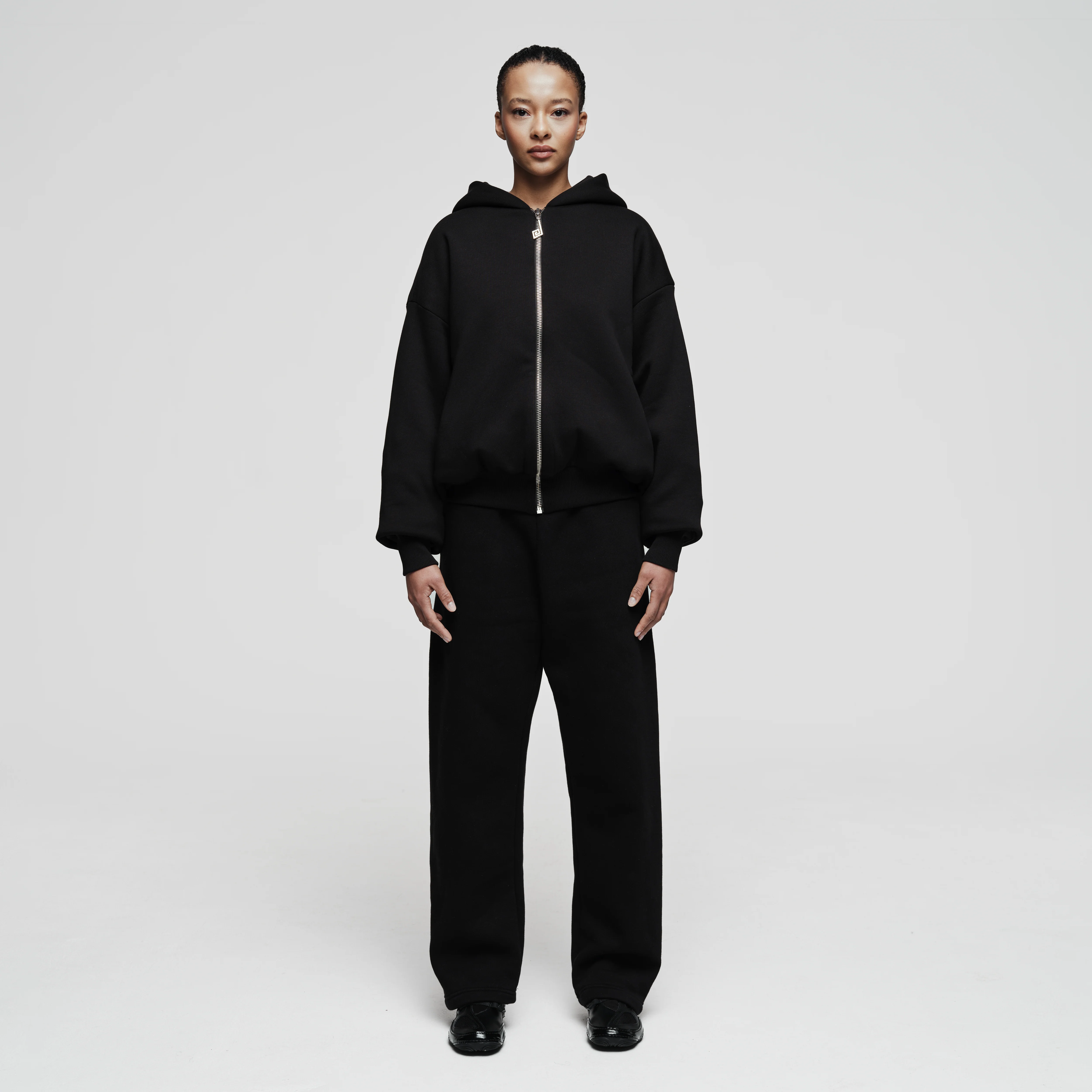 Zip Hoodie Tracksuit Black - Image 2